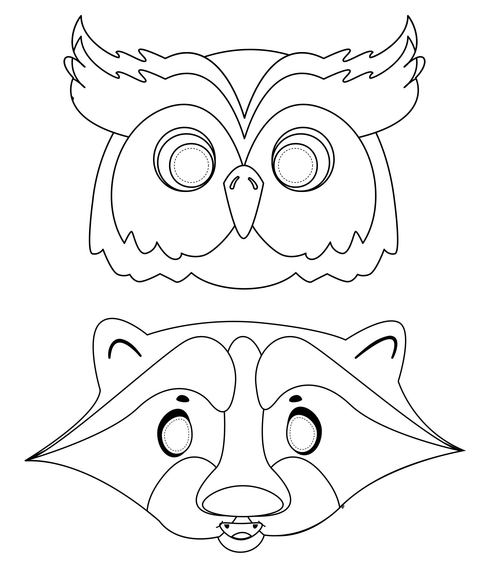 Forest Animal Masks Printables
