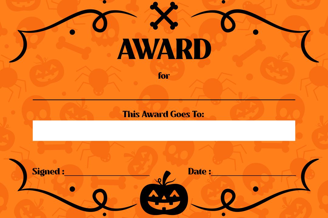 Printable Halloween Award Certificates
