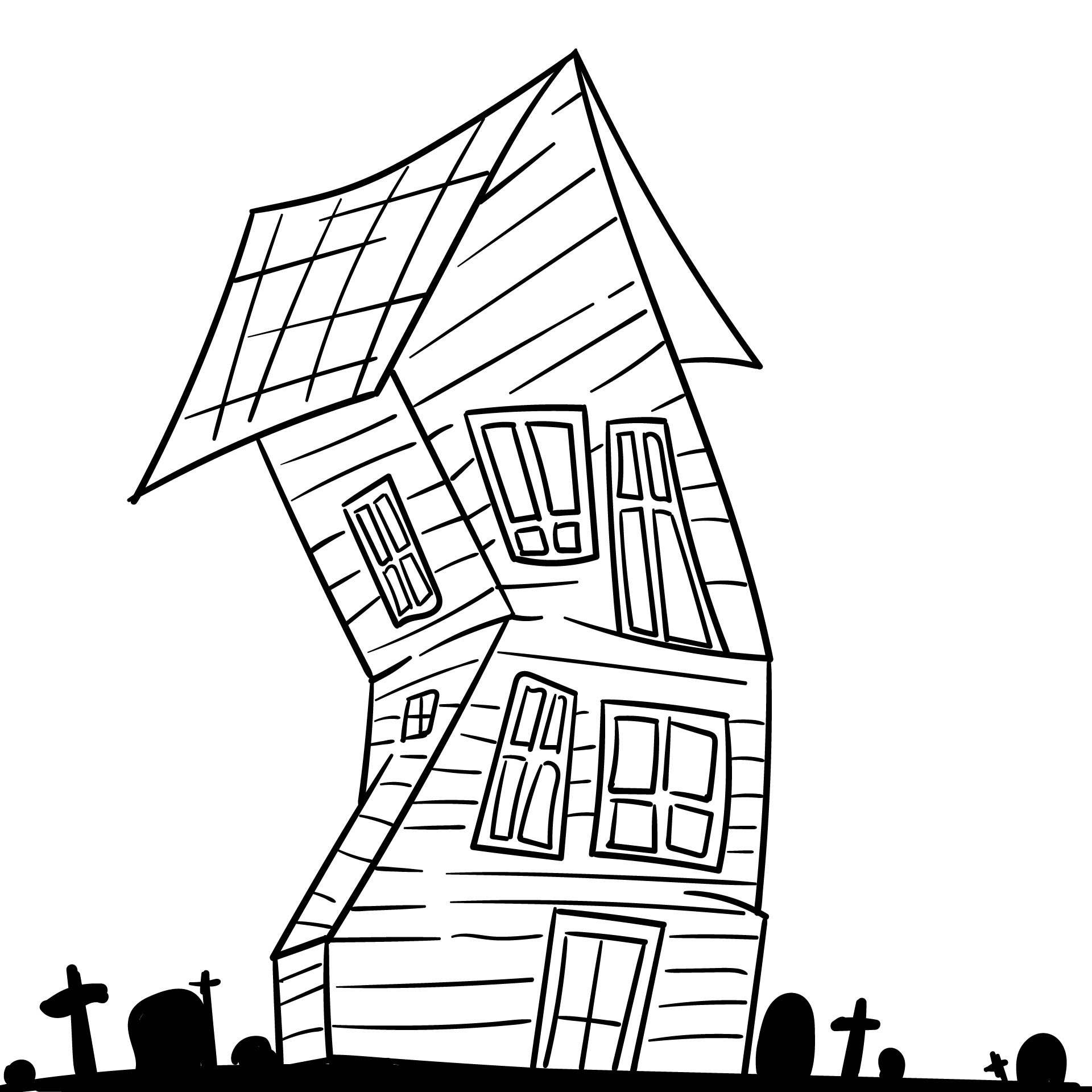 Halloween Haunted House Coloring Pages Printables