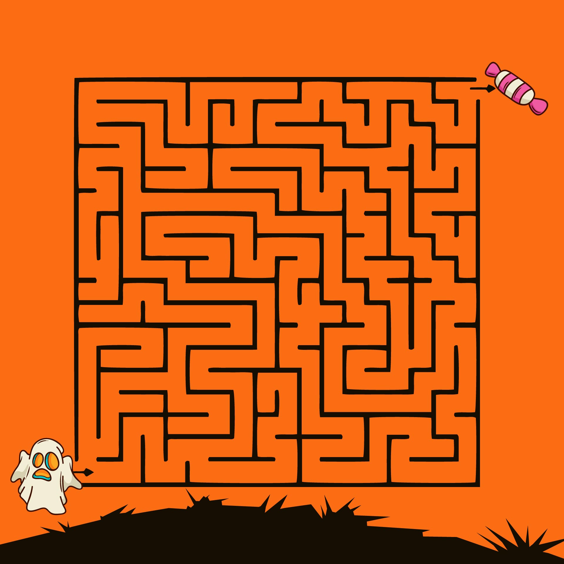 4 Best Images of Scary Halloween Mazes Printable - Haunted House Maze ...