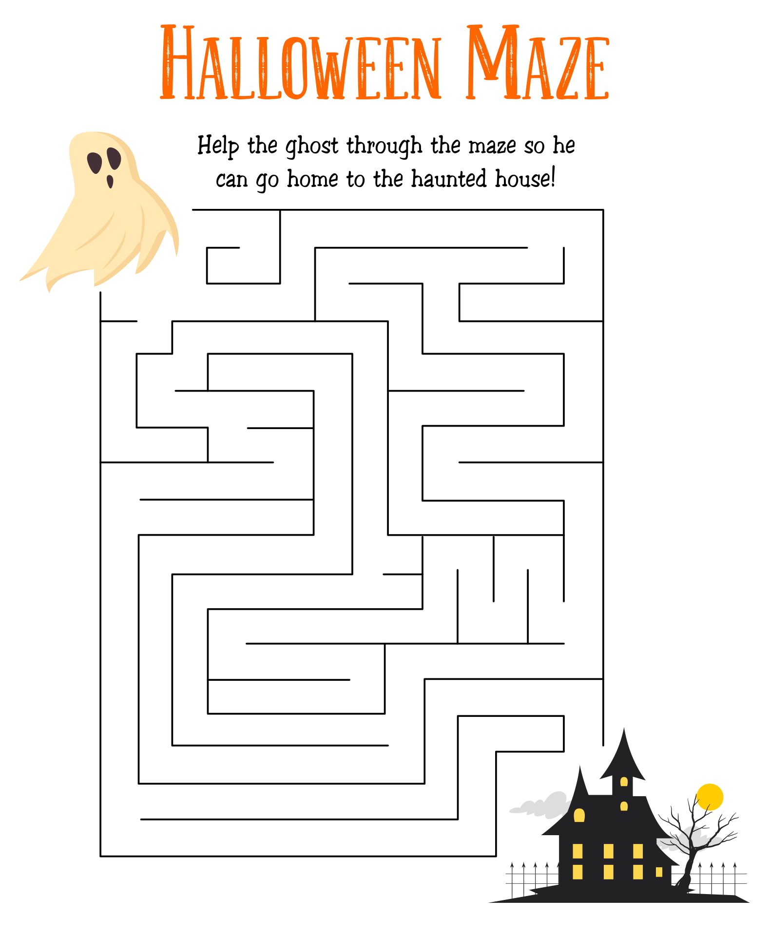 Scary Halloween Mazes Printable