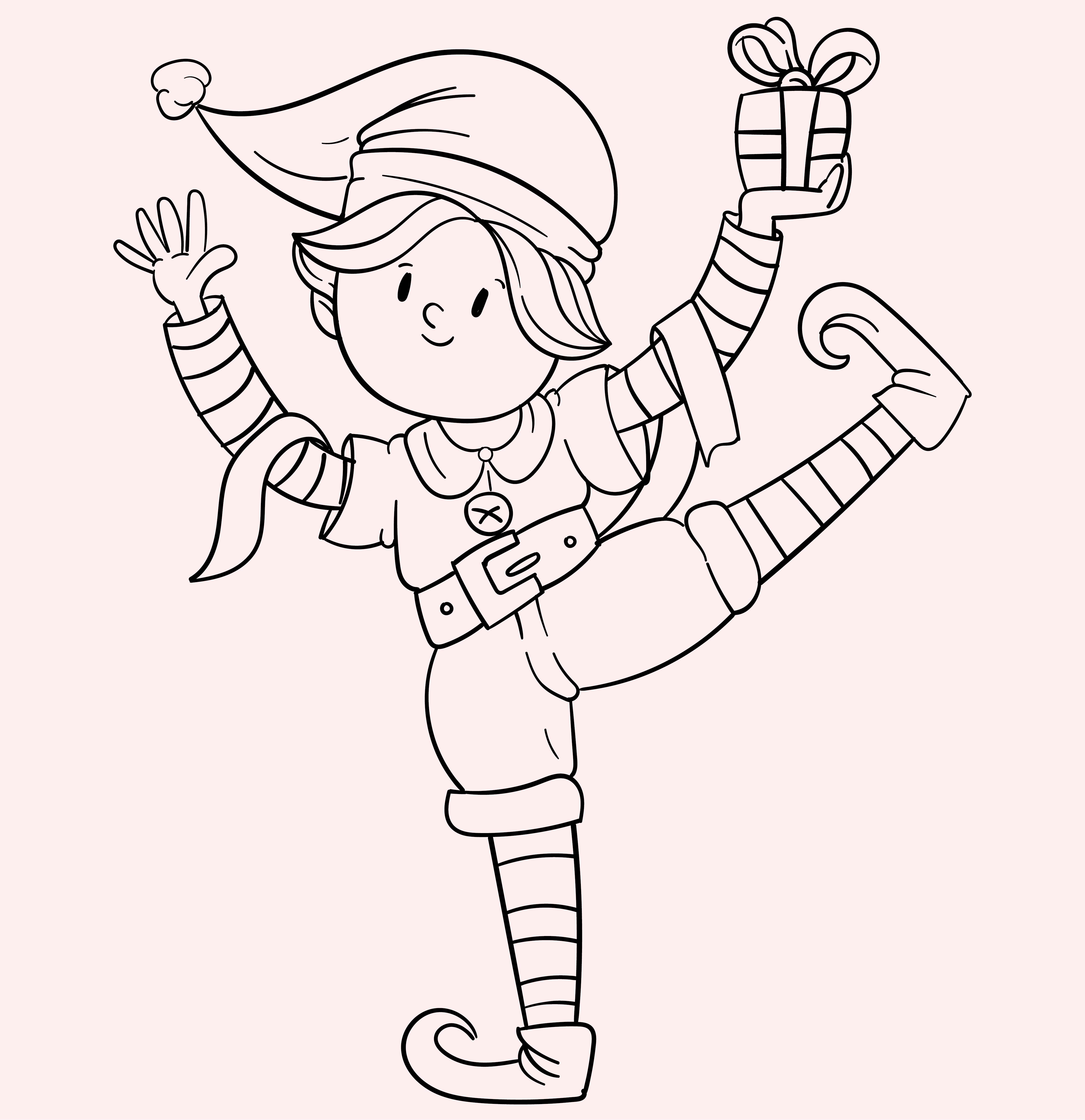 Printable Elf Coloring Pages