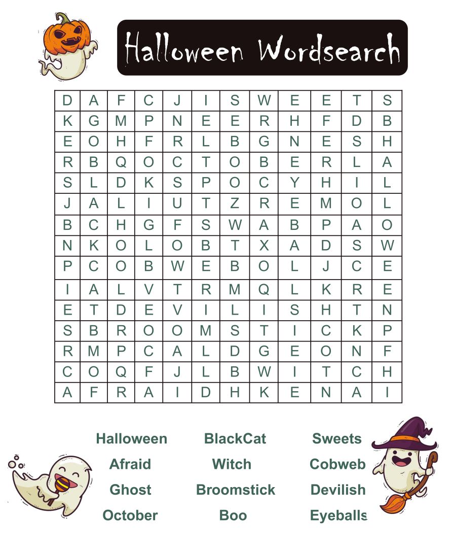 Printable Halloween Word Games