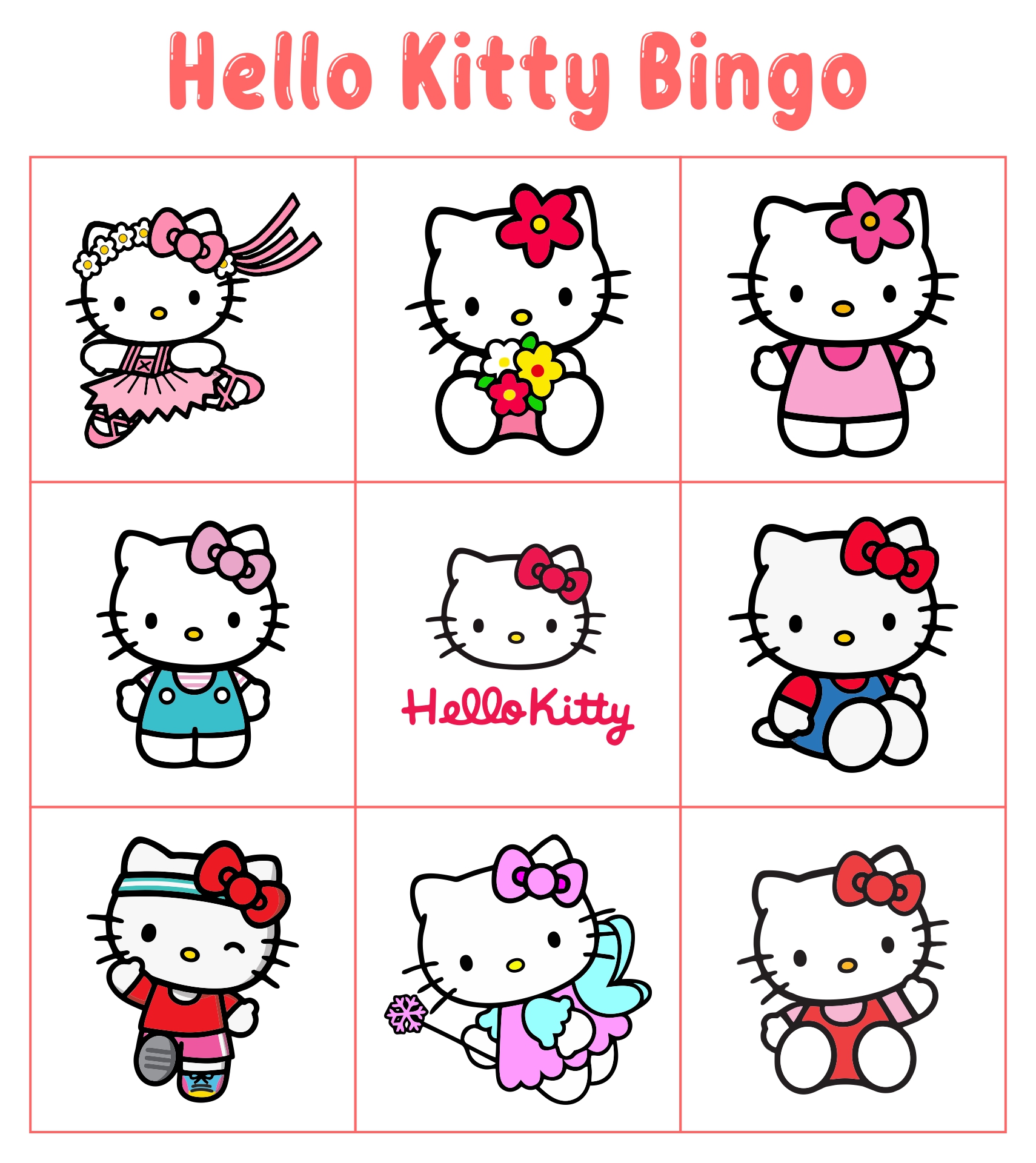 Printable Hello Kitty Birthday Party Games