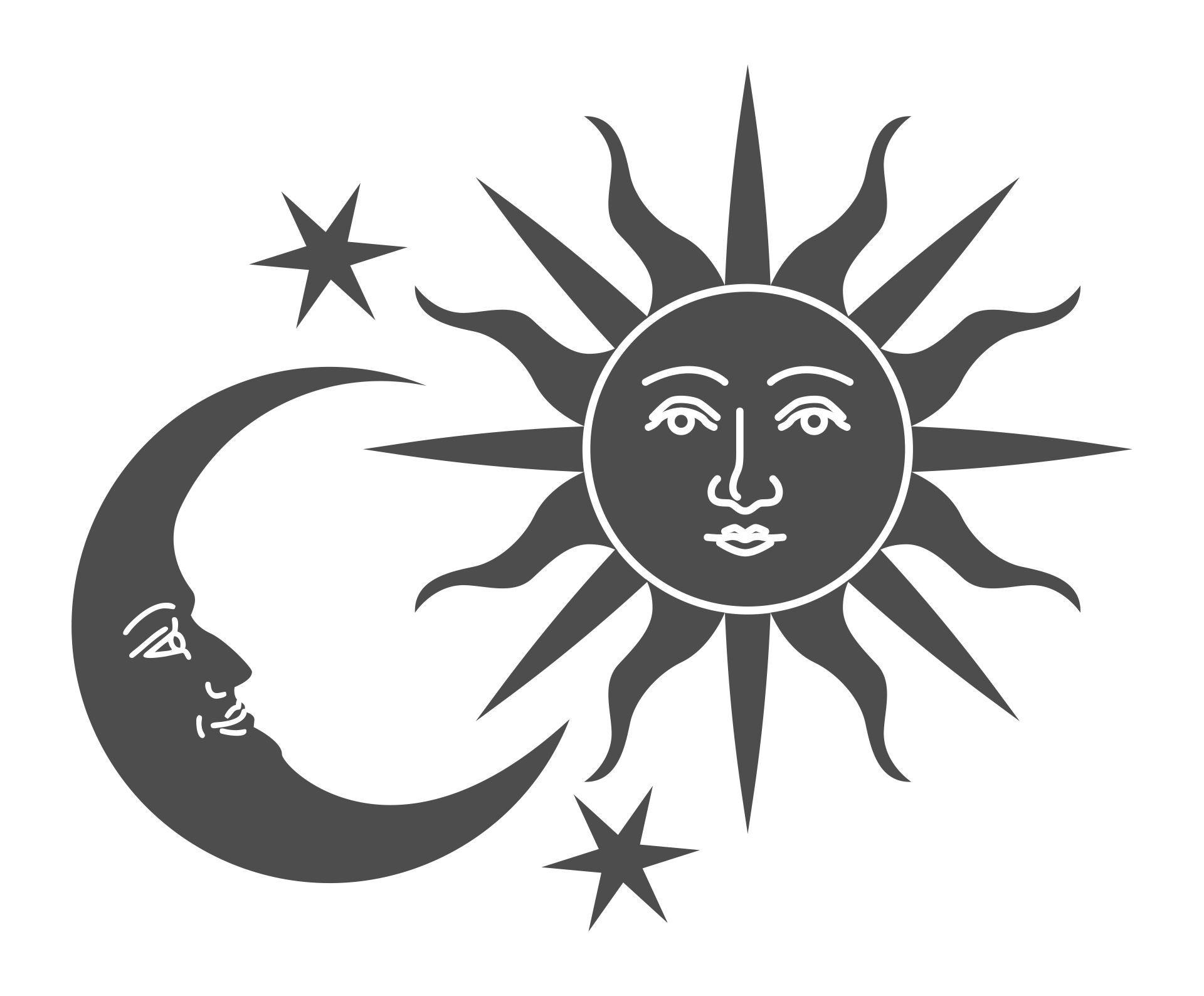 Sun and Moon Stencil Designs