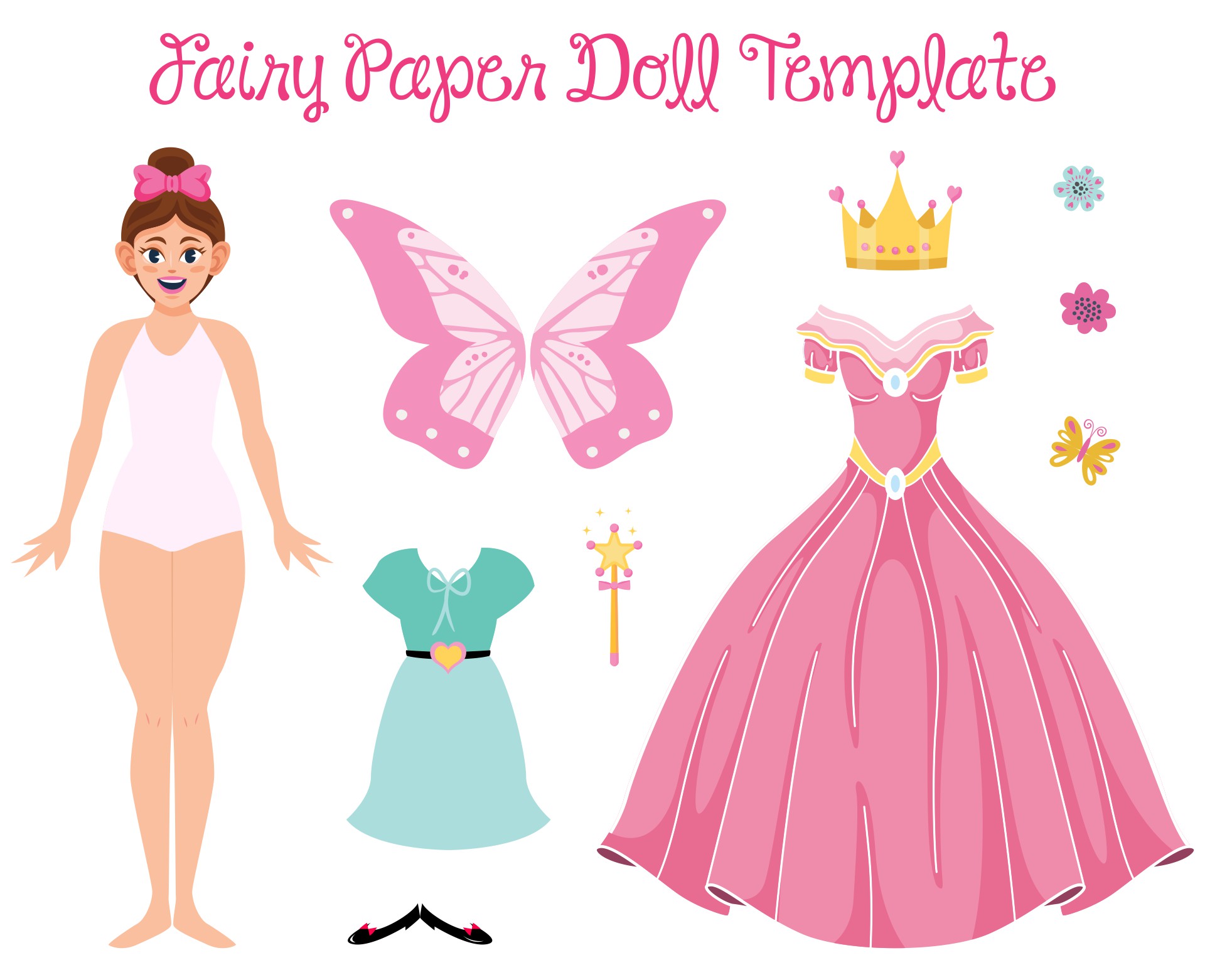 Fairy Paper Doll Cut Outs