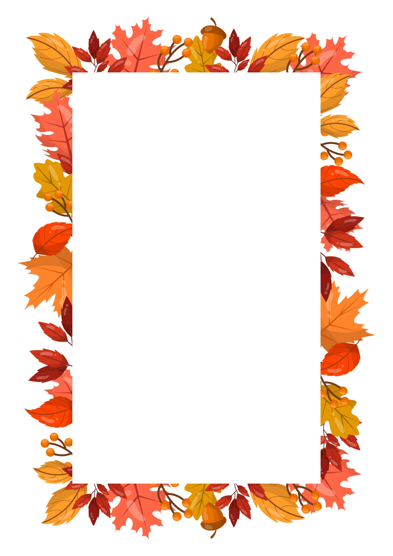 Fall Leaves Border Paper Printable