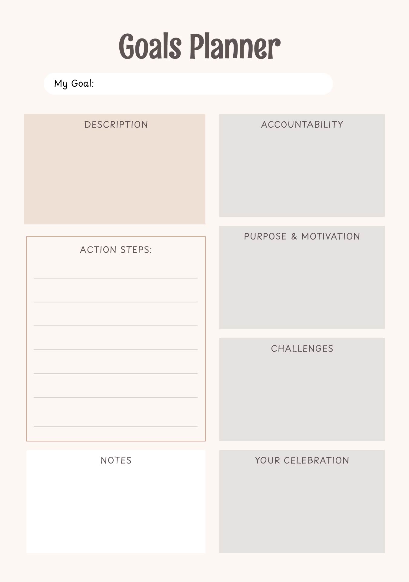 Free Printable Student Goal Sheets