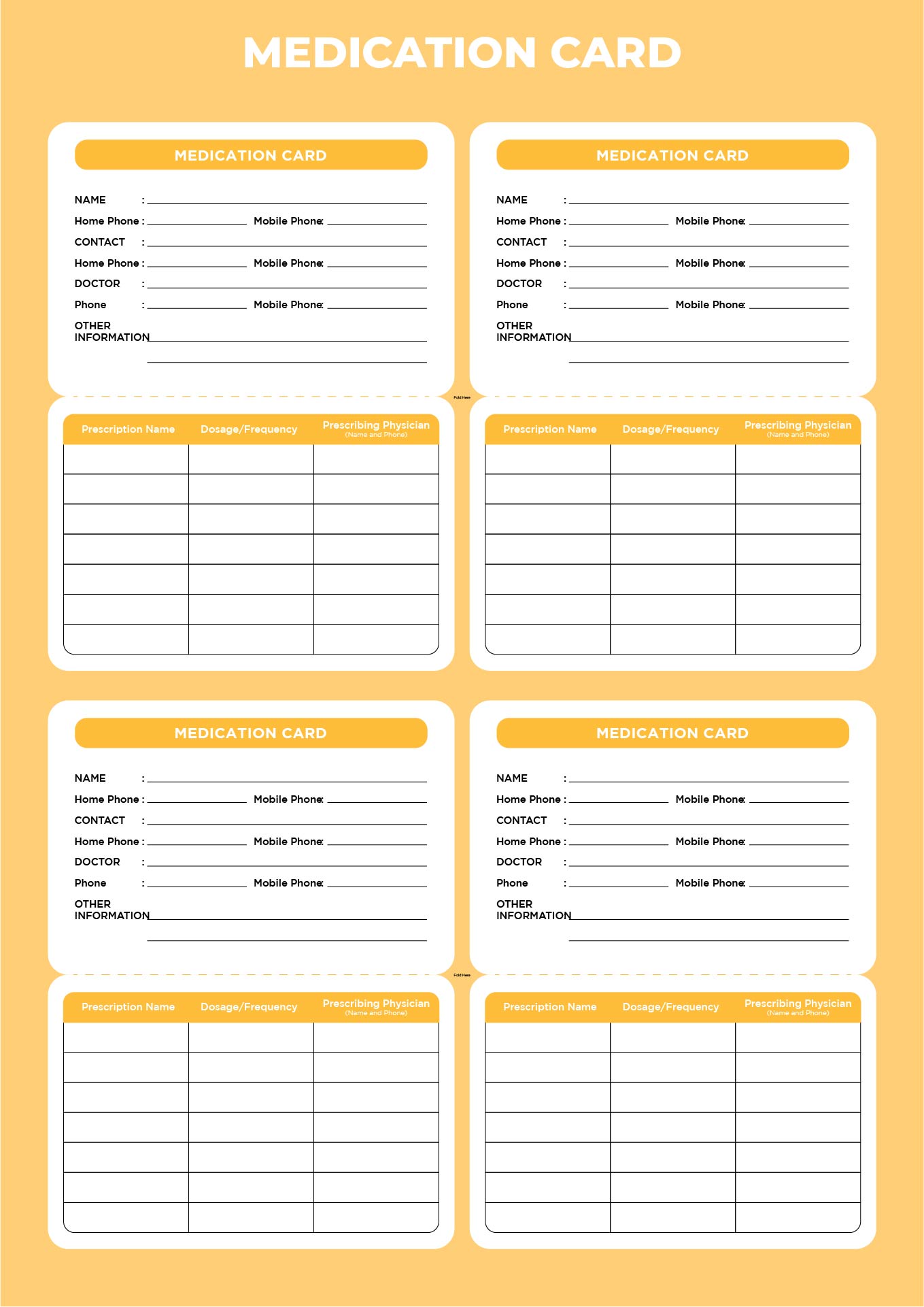  Printable Medication List for Wallet