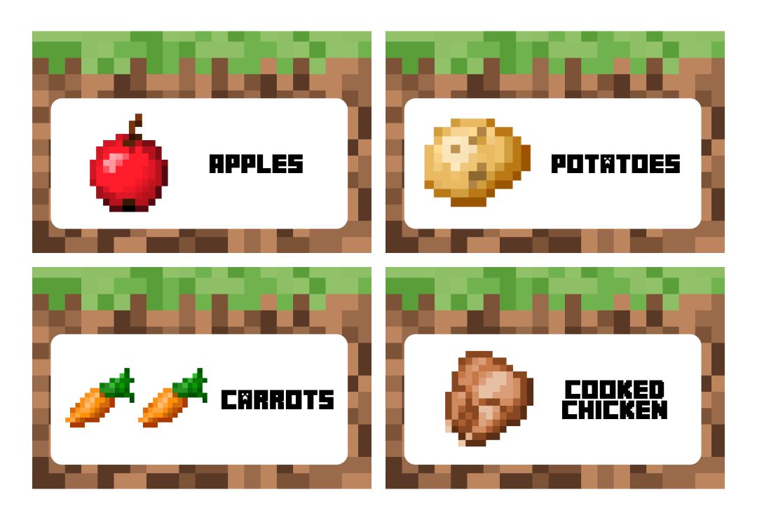 Minecraft Food Labels Fish - 10 Free PDF Printables | Printablee