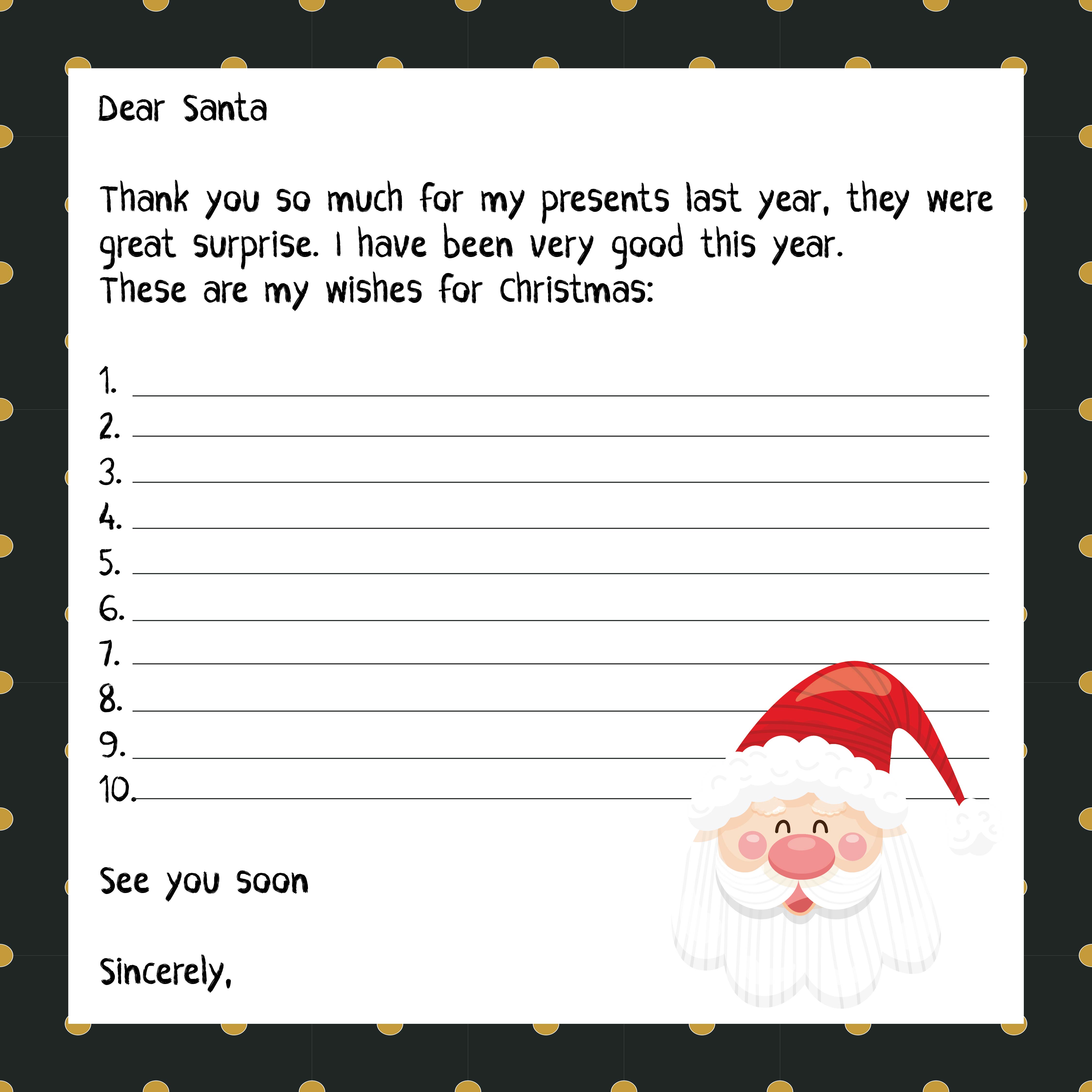 Santa Wish List Printable