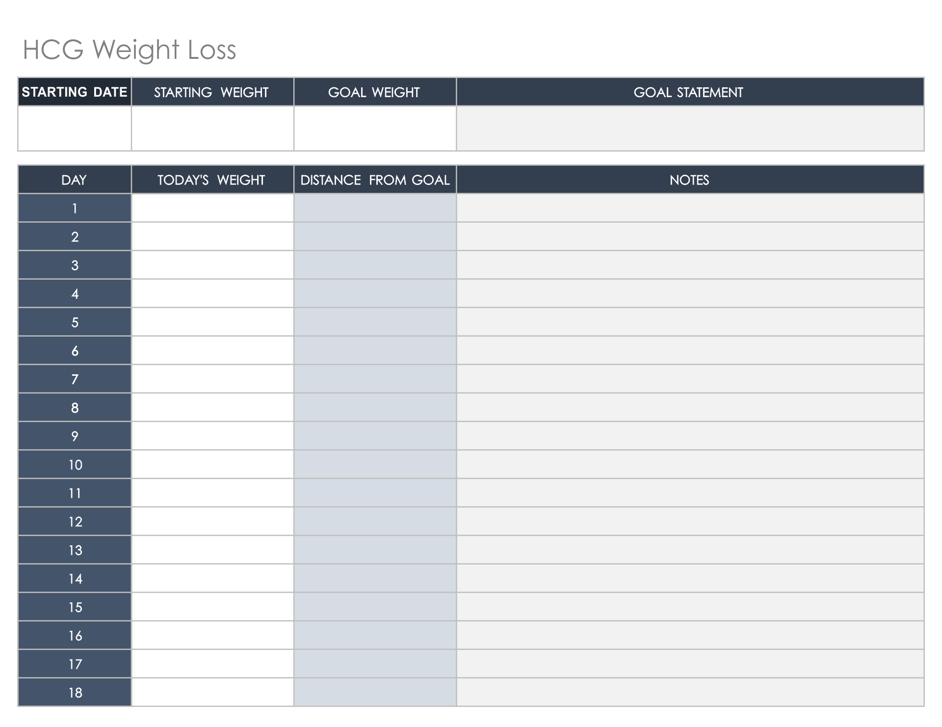 8 Best Daily Chart Printable Weight Loss - printablee.com