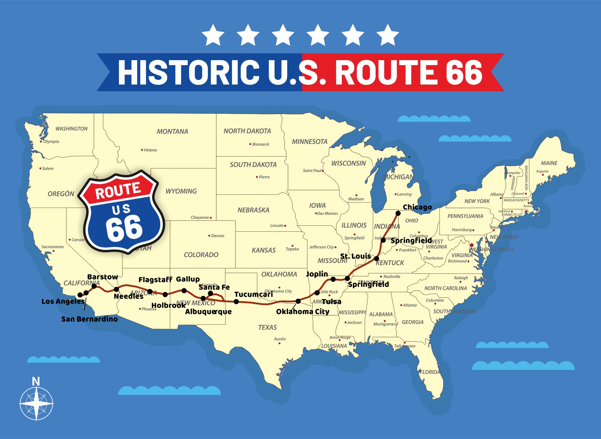 Historic Route 66 Map
