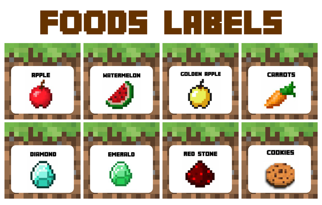 Free Minecraft Printables Food Labels Printable Word Searches