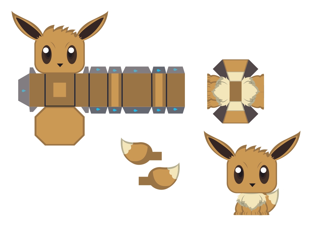 Pokemon Papercraft Eevee Templates