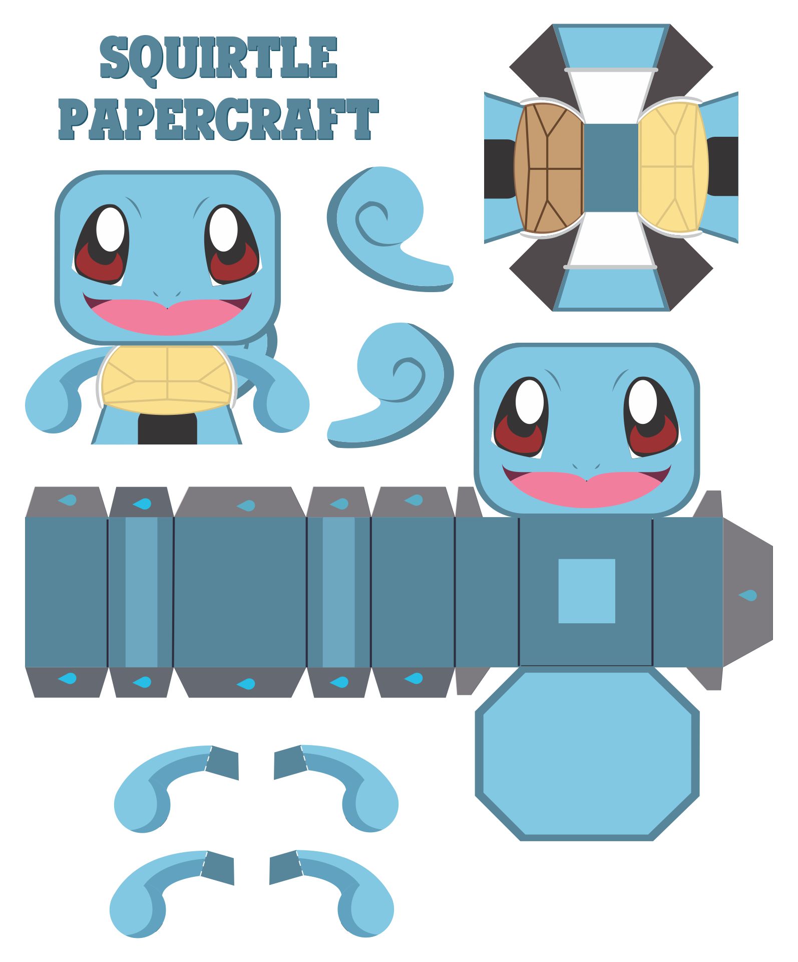 Pokemon Squirtle Papercraft Template