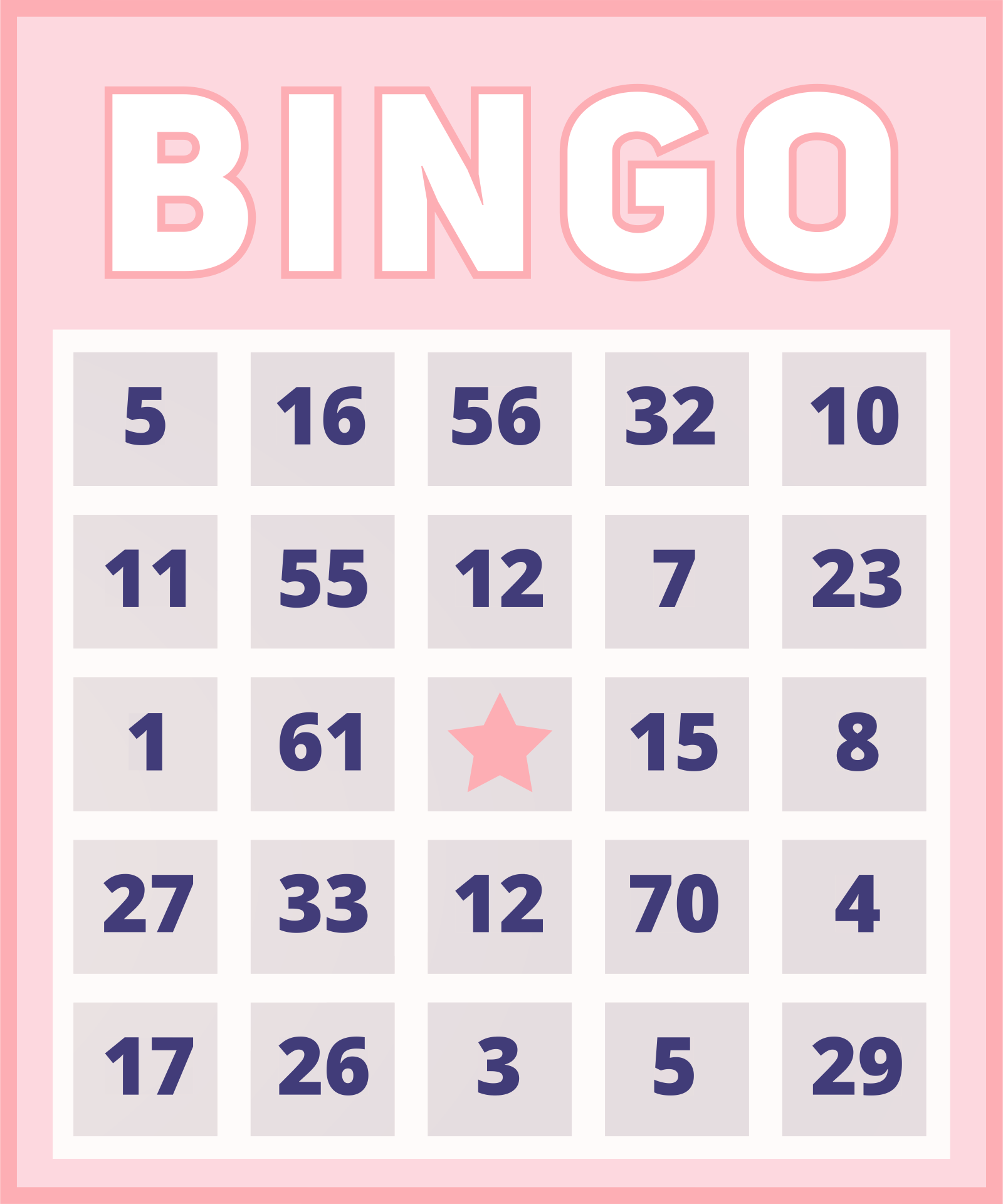 49 Printable Bingo Card Templates Bingo Card Template Bingo Cards 