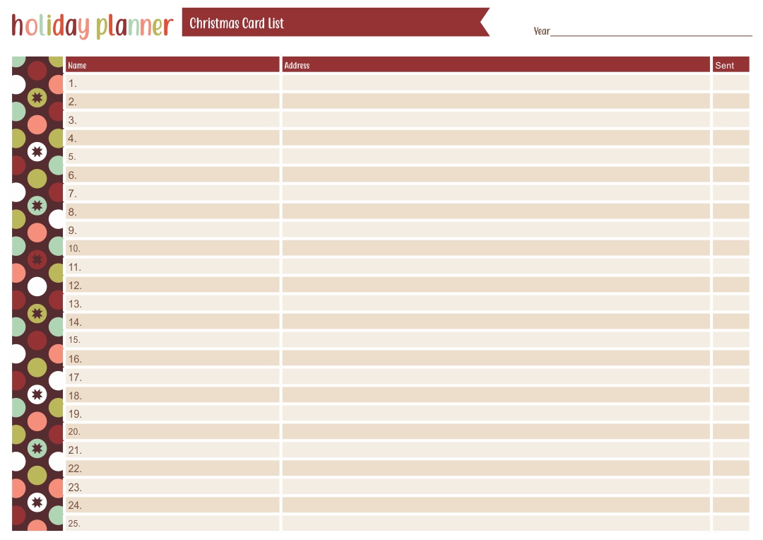 Printable List Christmas Card Templates