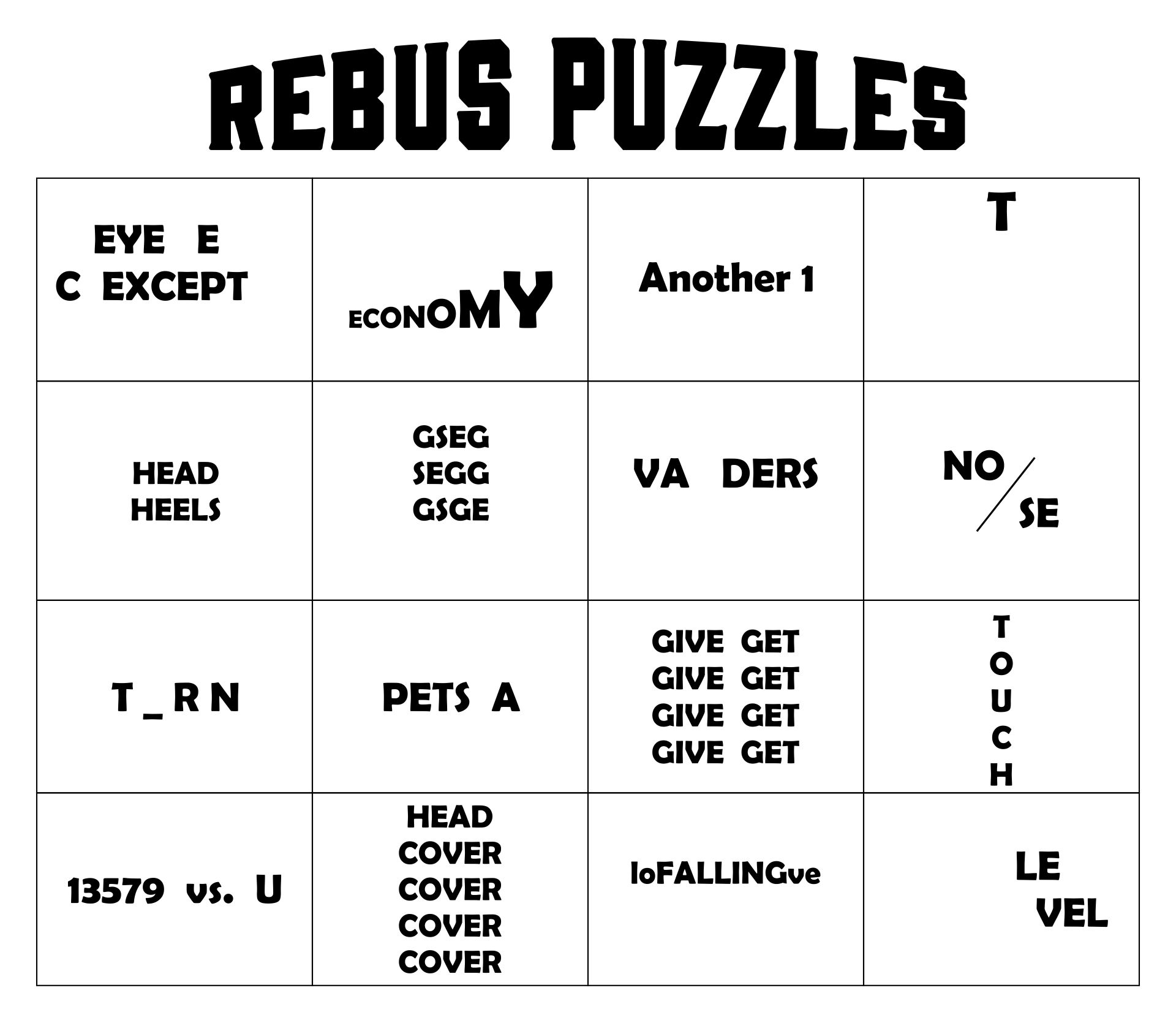 Types Of Rebus Puzzles