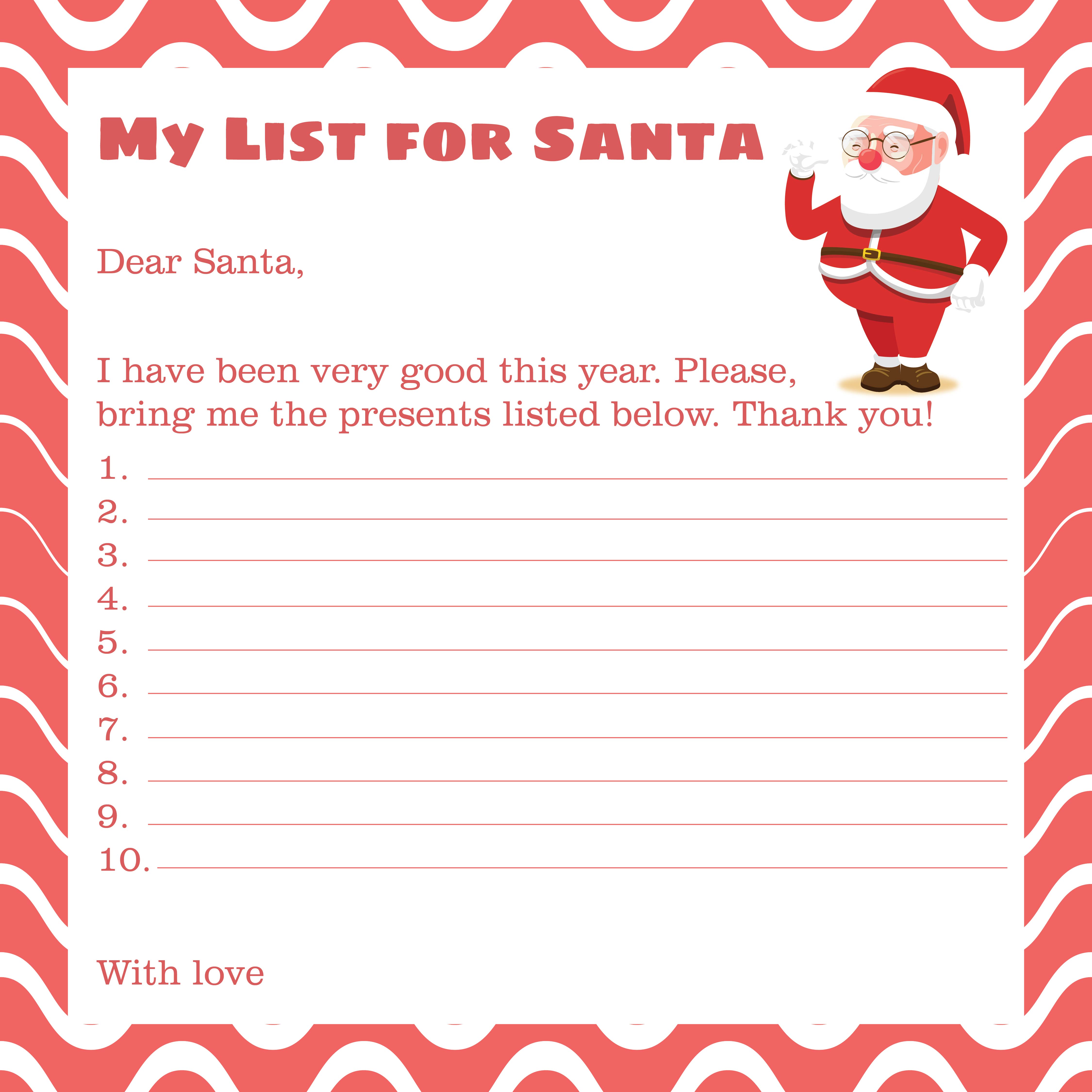 Sentence insult Moment 4 Best Santa Christmas Wish List Printable - printablee.com