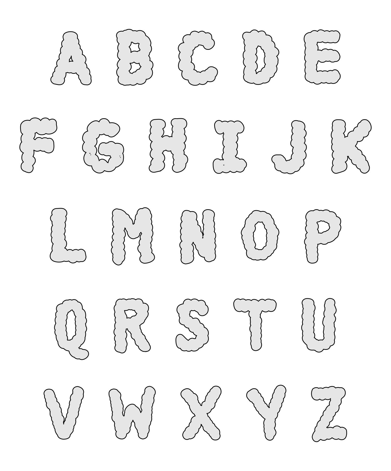 Small Printable Bubble Letters