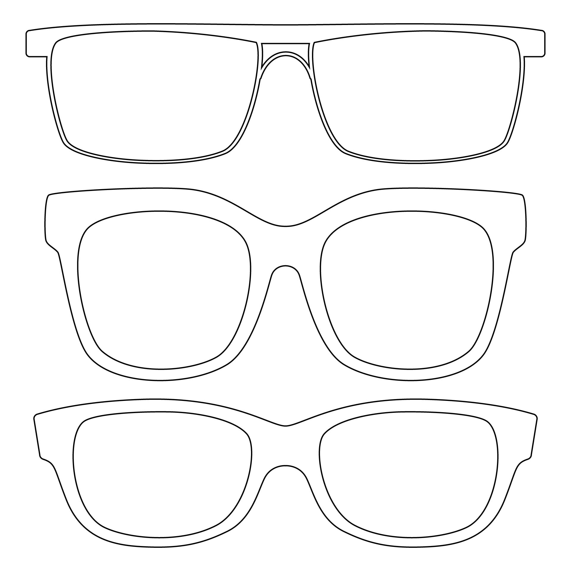 Vurdering Kilde Aktiver 10 Best Sun Glasses Outline Printable - printablee.com