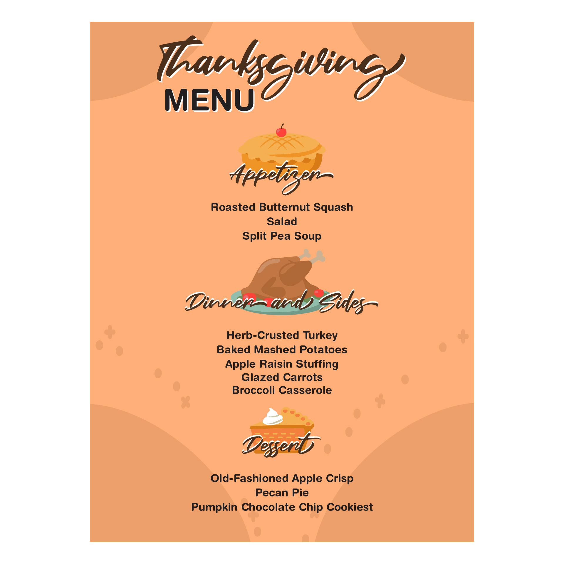 Thanksgiving Menu Card Printable Templates