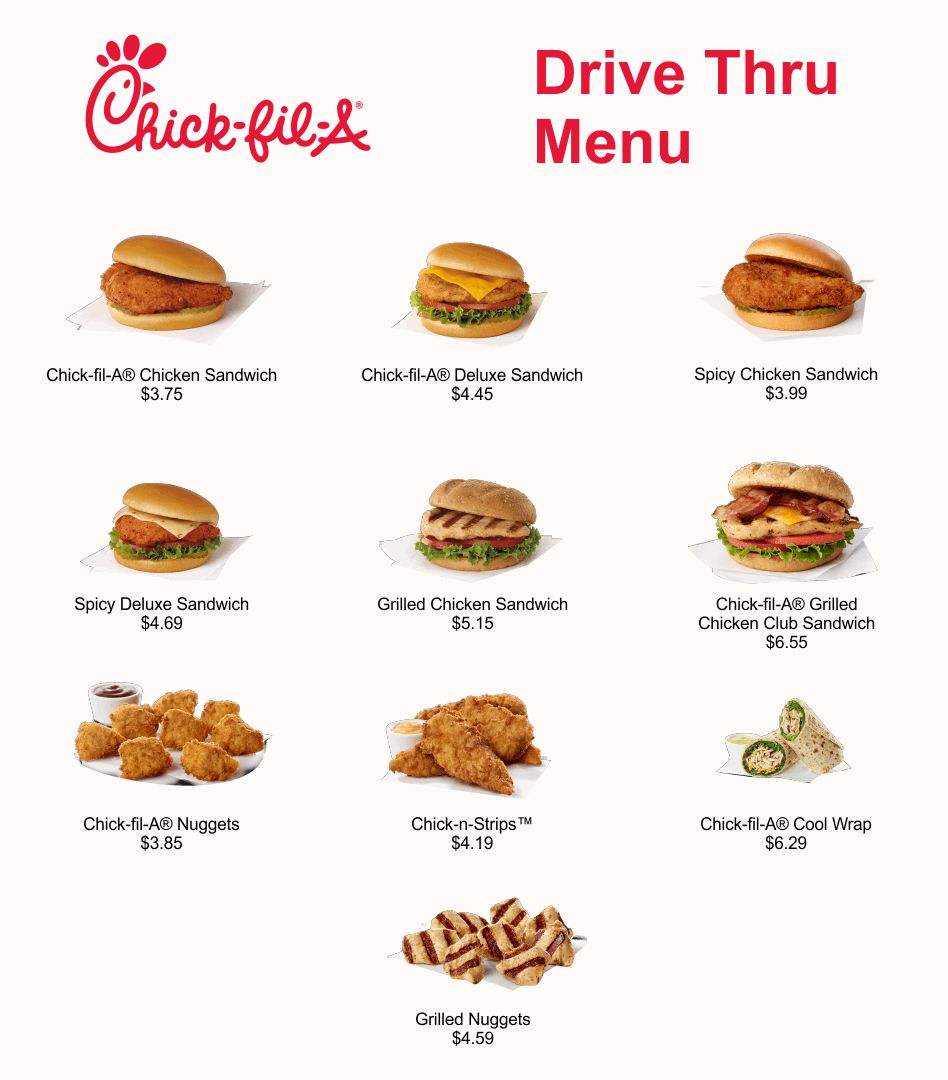 Chick Fil A Menu 2024 Andrei Starla