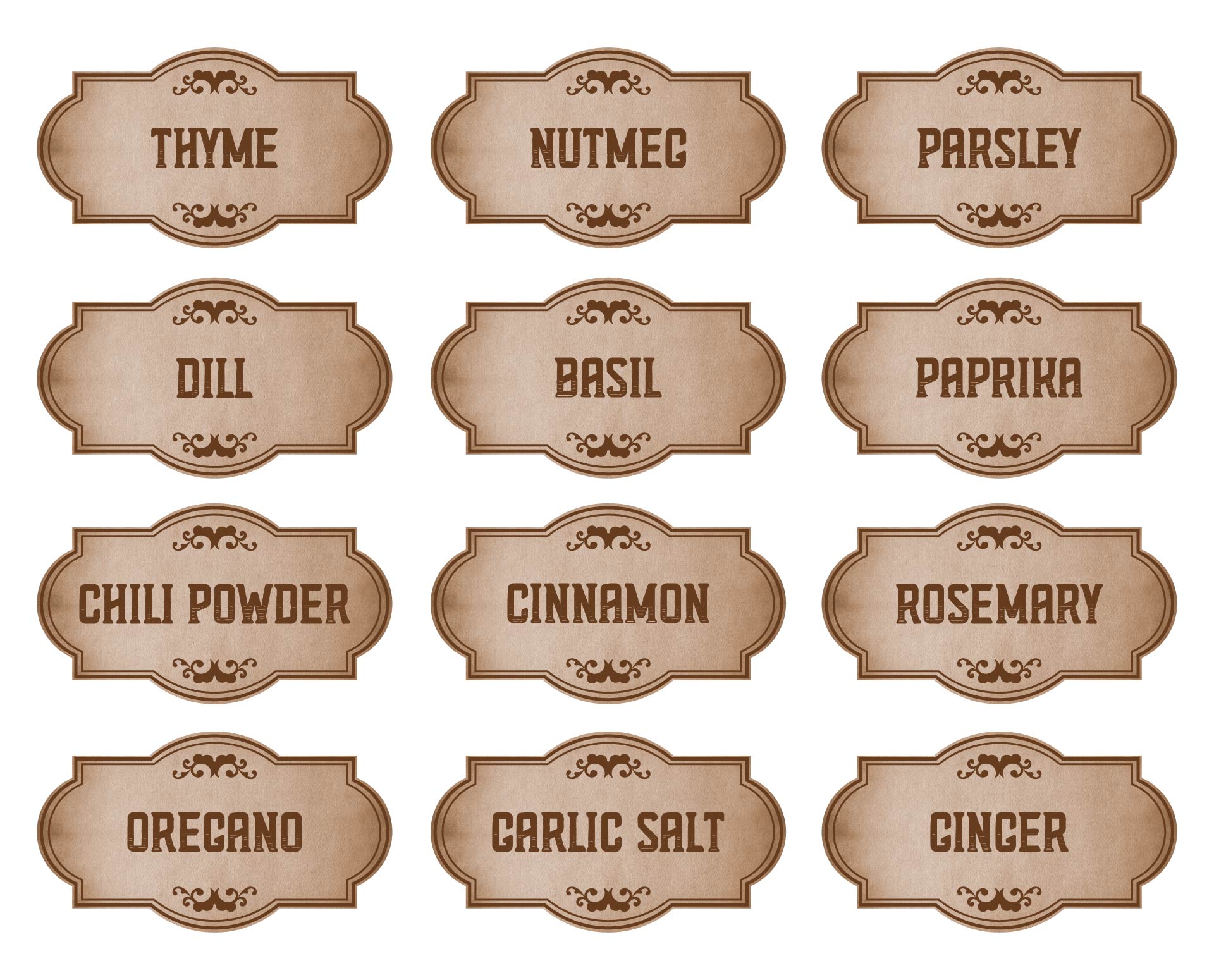 Primitive Pantry Jar Labels