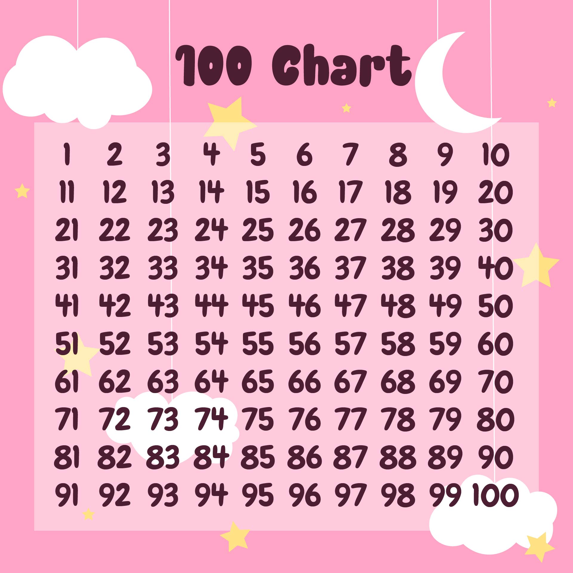 Printable 100 Chart