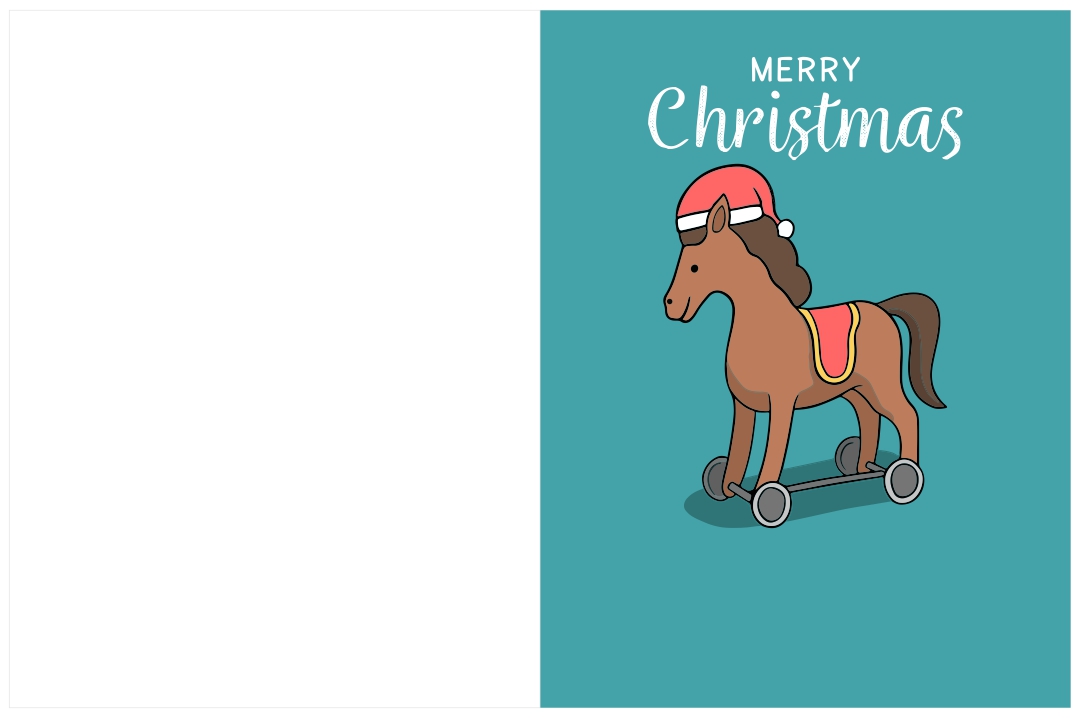 Printable Horse Christmas Cards