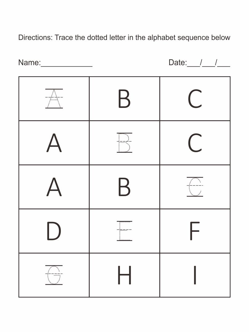 Printable Pre-K Alphabet Worksheets