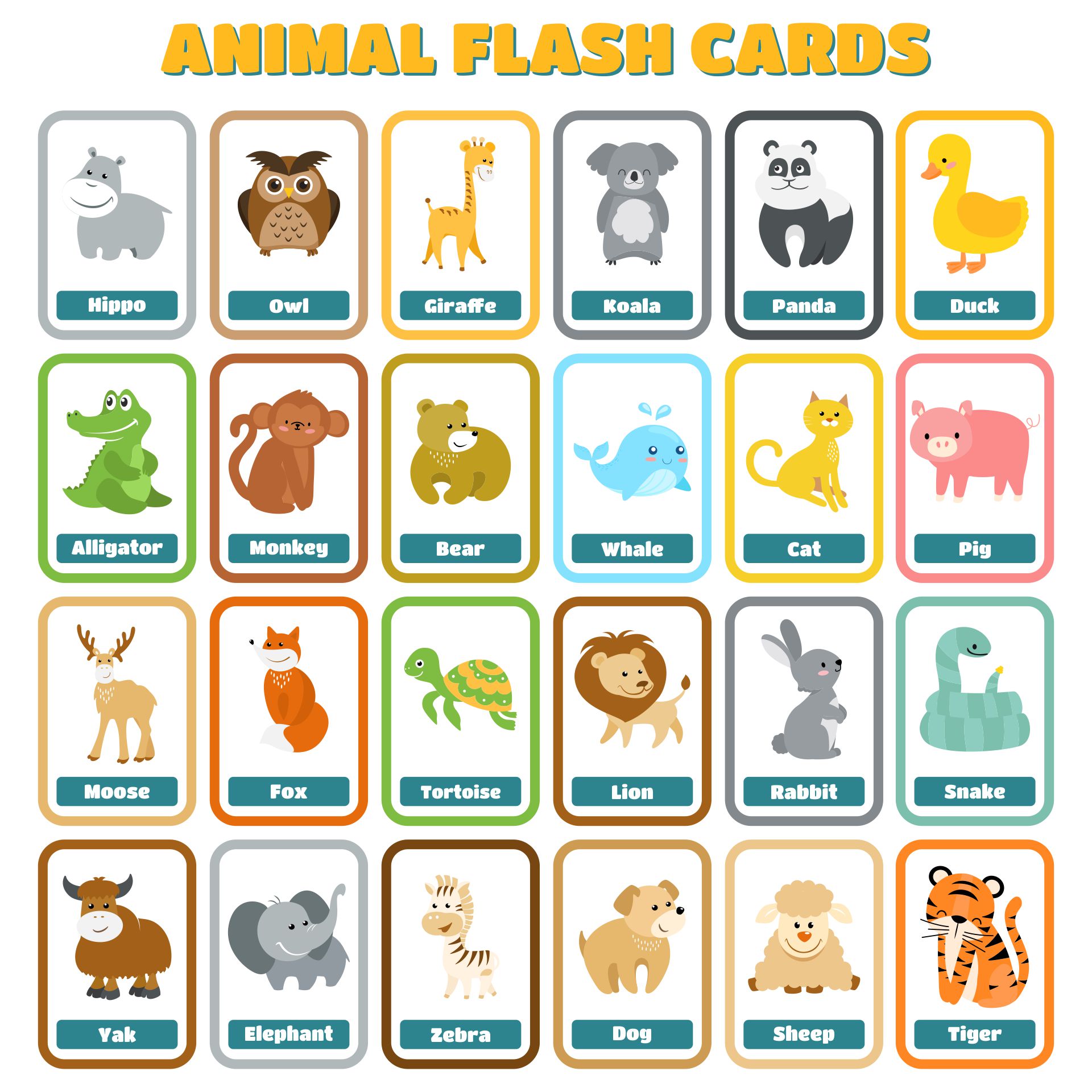 Printable Word Flash Card for Kids