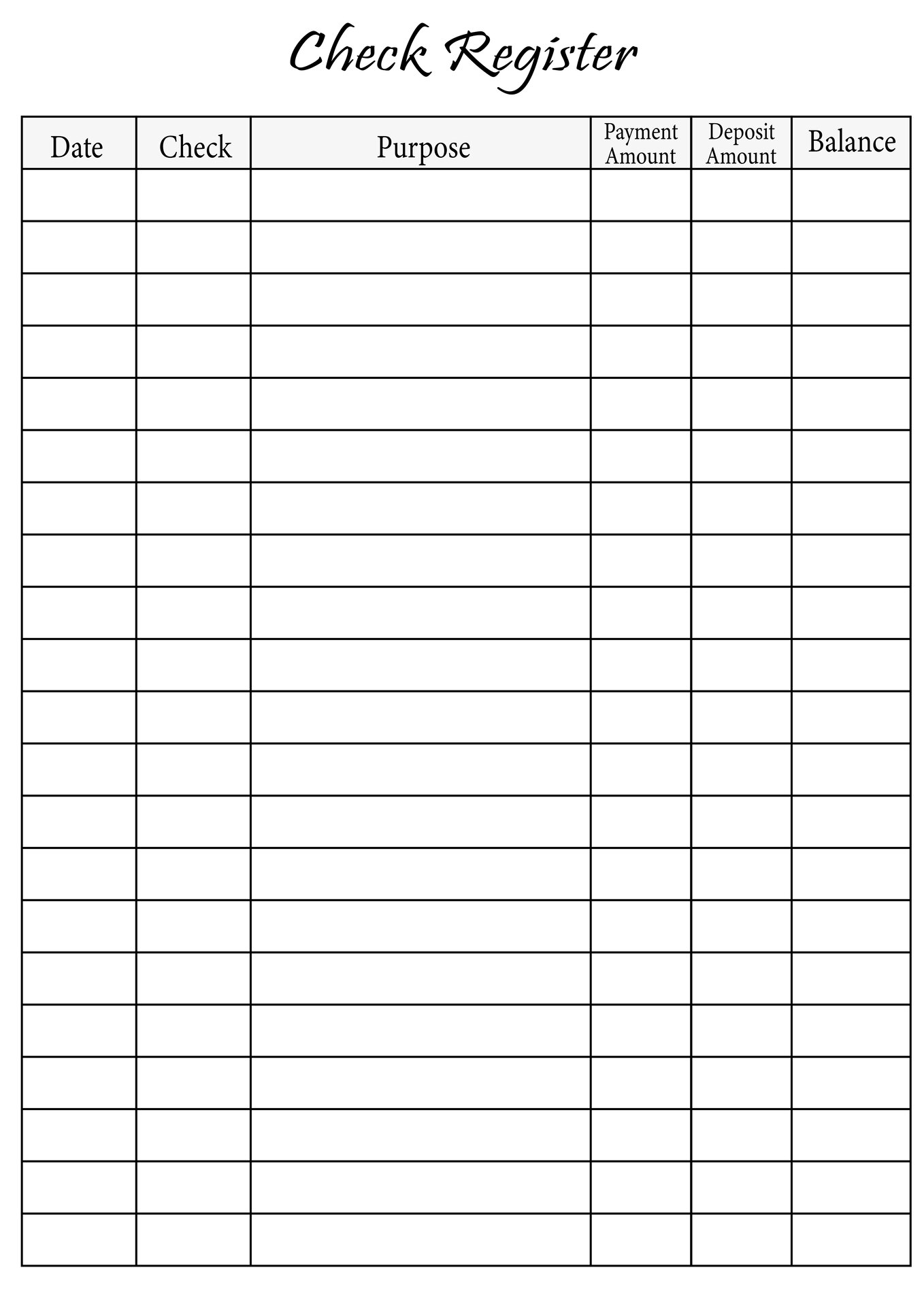 10 Best Free Printable Check Register Printablee