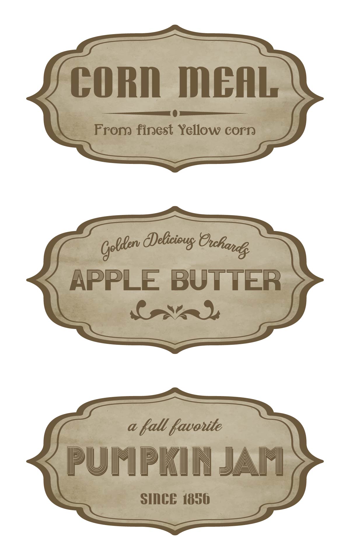 Primitive Farmhouse Pantry Jar Labels