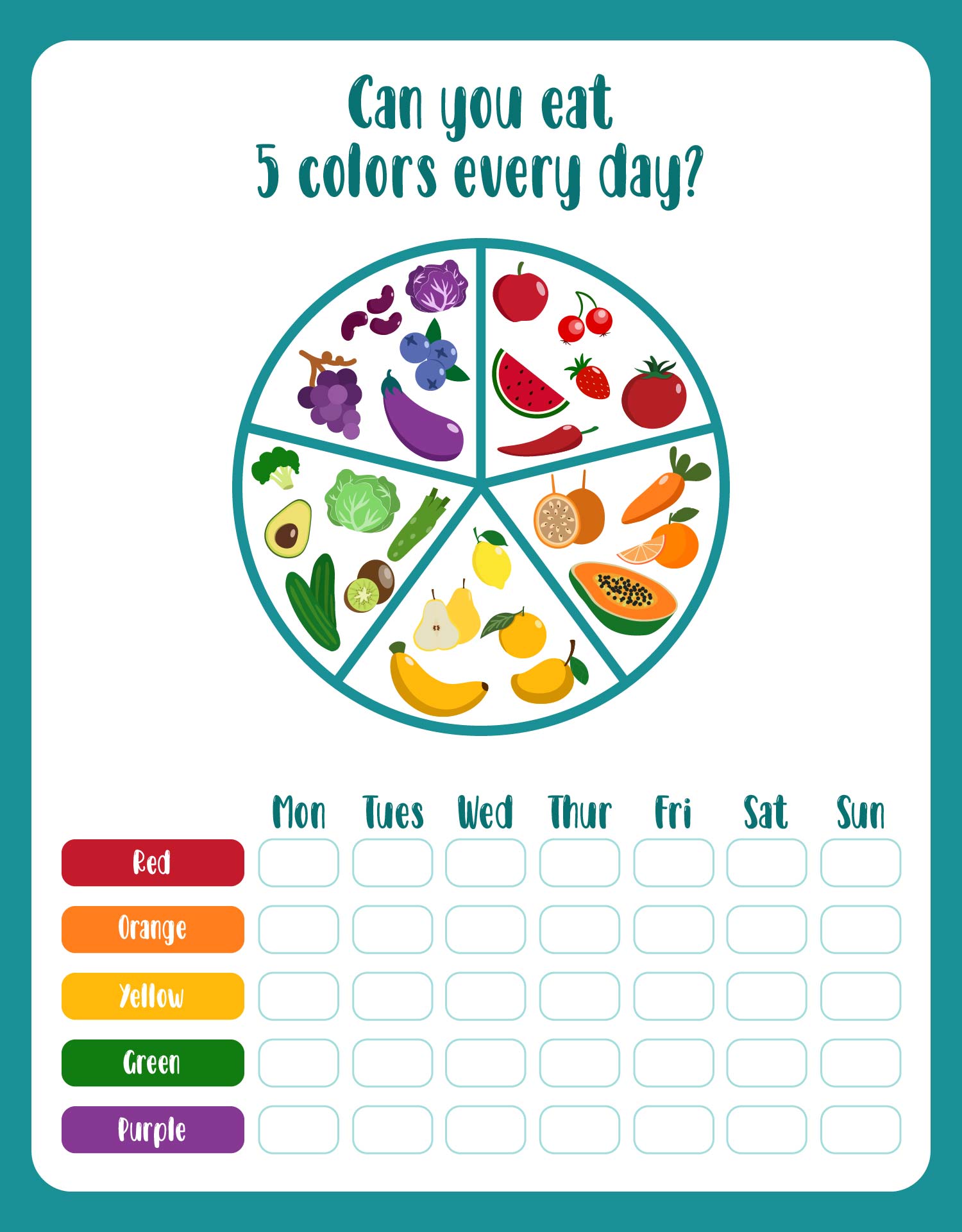 Diet Food Charts Printable