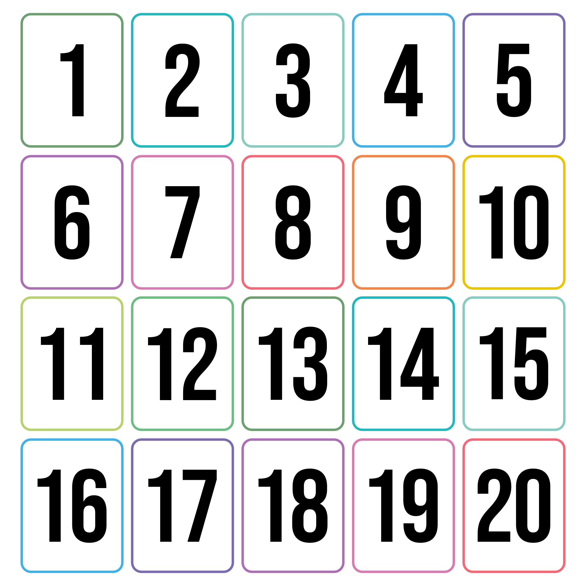 Number Flashcards 1 50 Printable Flashcards Of Numbers And Number