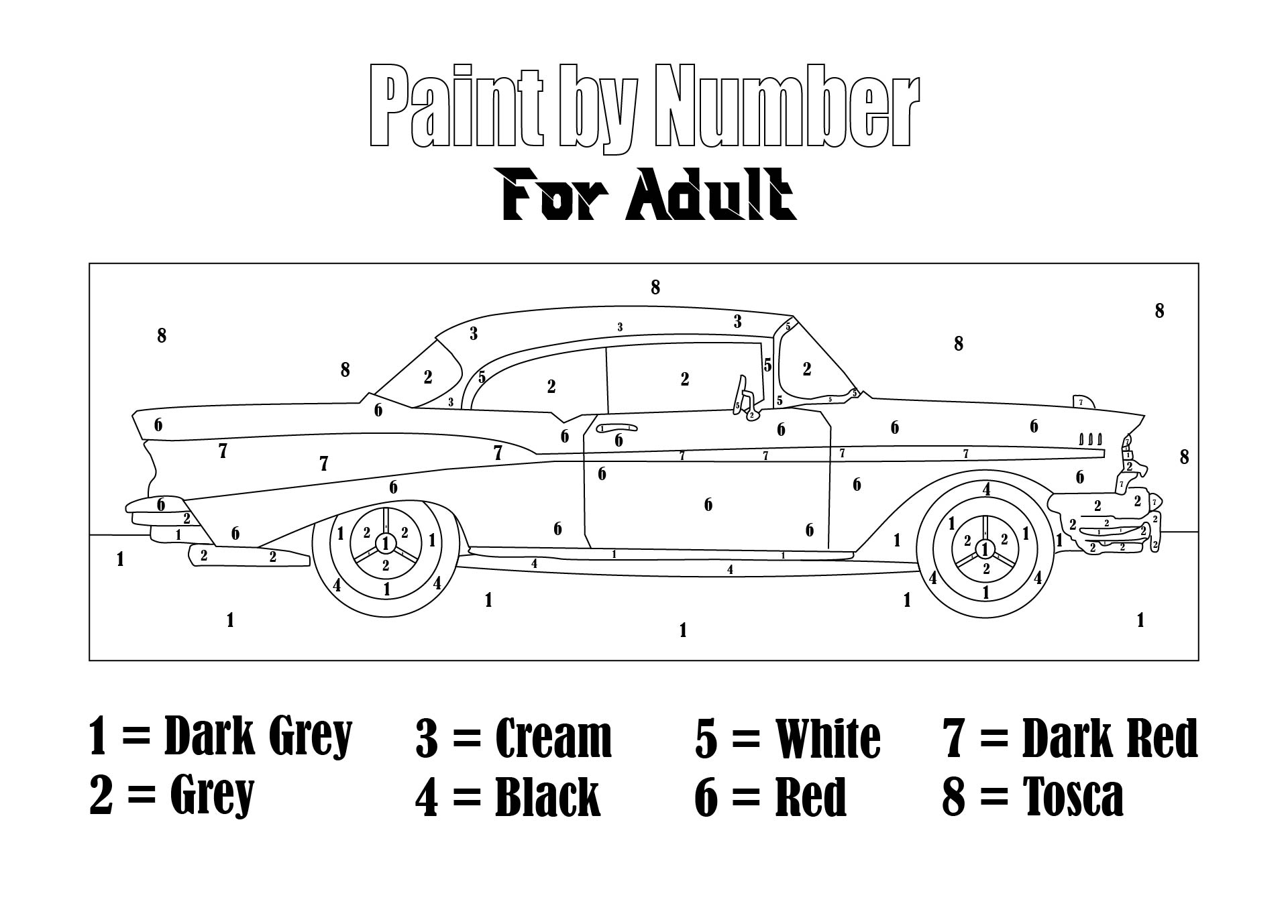 Printable Paint by Numbers for Adults