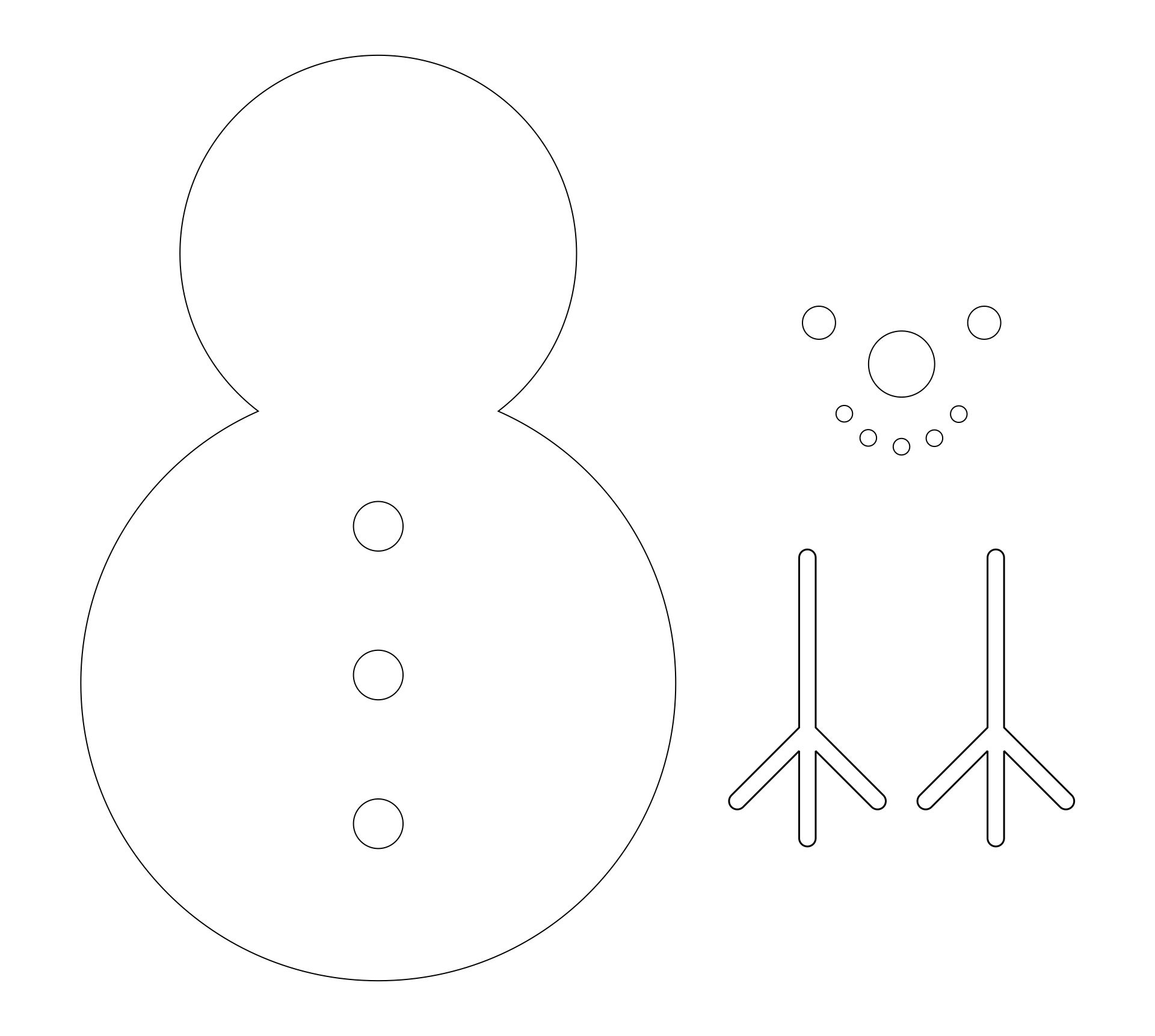 Printable Snowman Pattern Cut Out