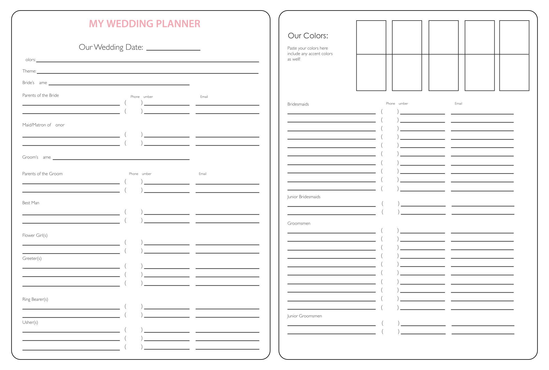 Wedding Planning 10 Free PDF Printables Printablee wedding-planning-10-free-pdf-printables-printablee