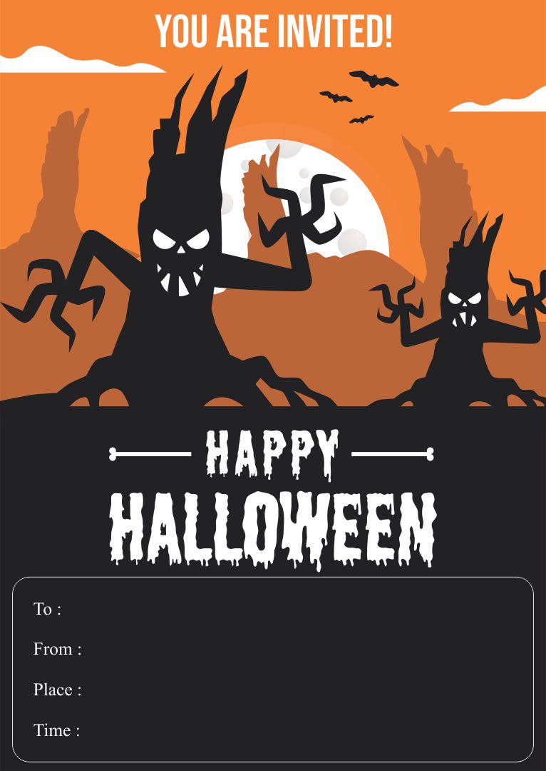 15 Best Scary Halloween Invitations Free Printable Printablee