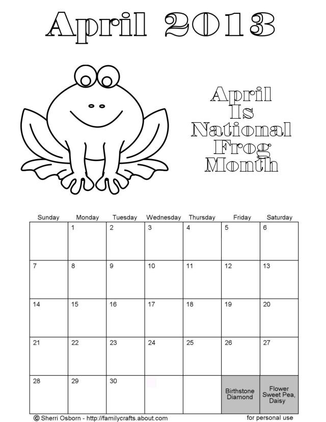 7 Best Images of Free Printable Calendar Coloring Pages - Coloring ...