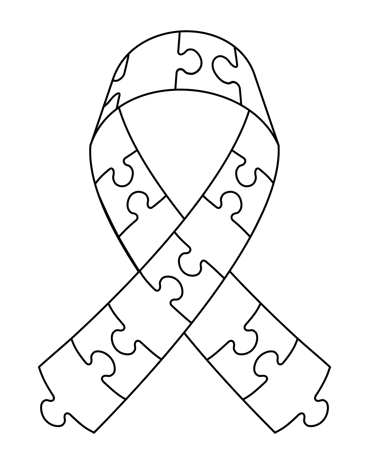 Autism Awareness Ribbon Coloring Page