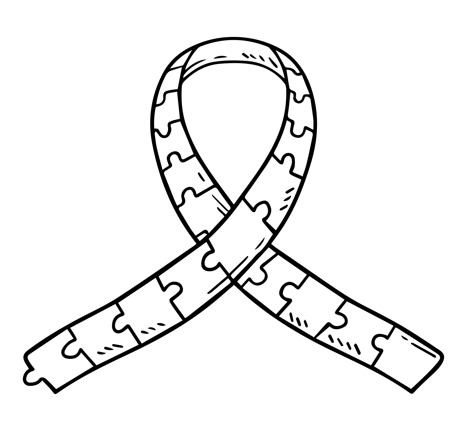 Autism Awareness Ribbon Coloring Page