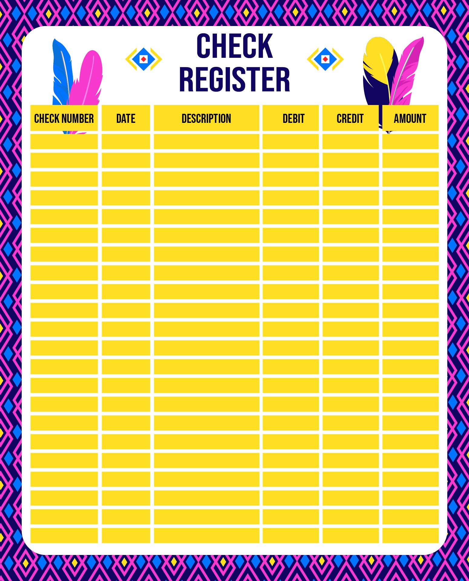 Blank-Check Register to Print