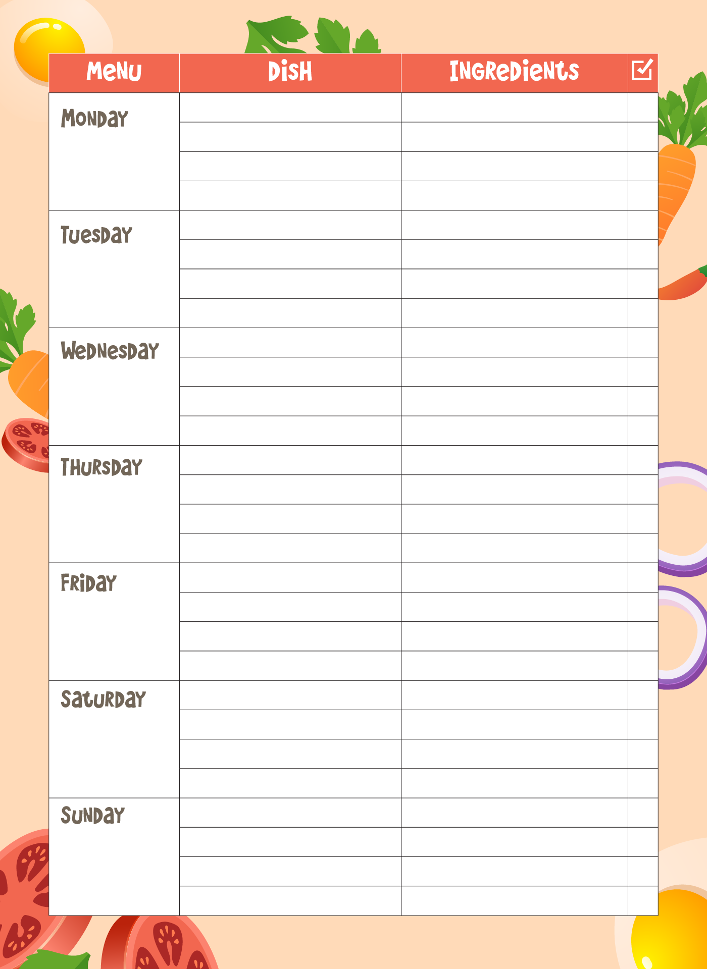 7 Best Printable Blank Lunch Menus Pdf For Free At Printablee