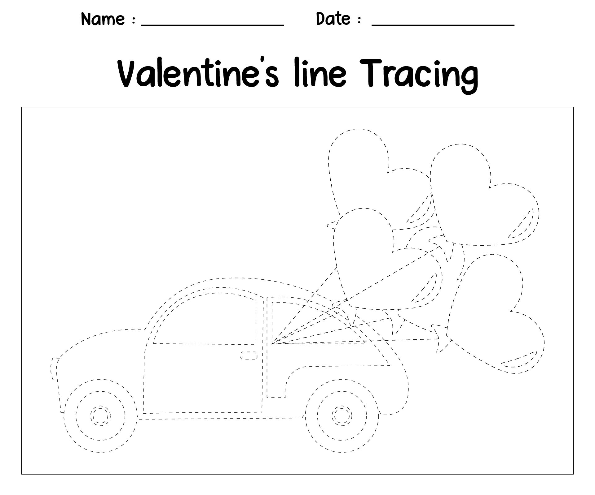 Cars Printable Tracing Worksheets