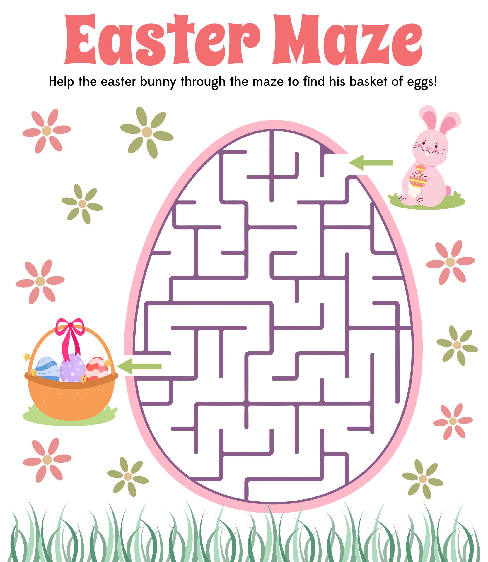 Easter Egg Maze Printable