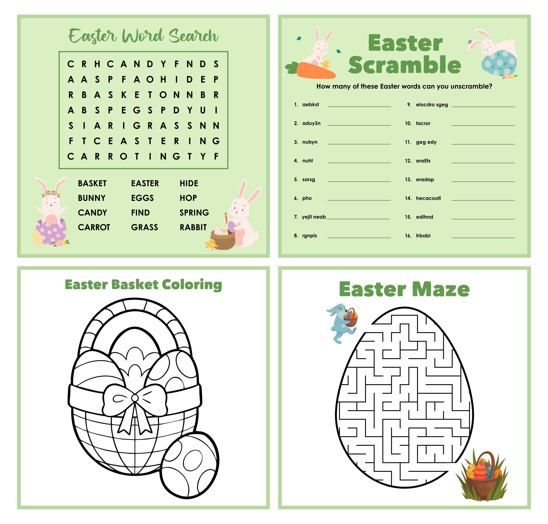 Easter Preschool Pack Printables