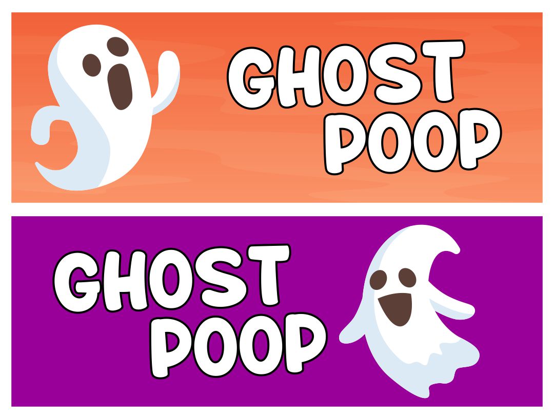 Halloween Ghost Poop Printable Bag Topper